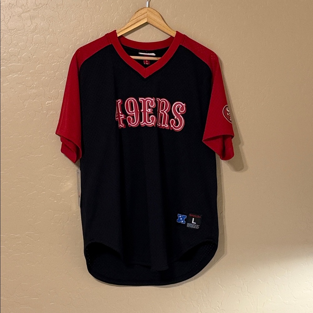 49ers Black and Red Mesh Jersey Mitchell & Ness NWT Size L